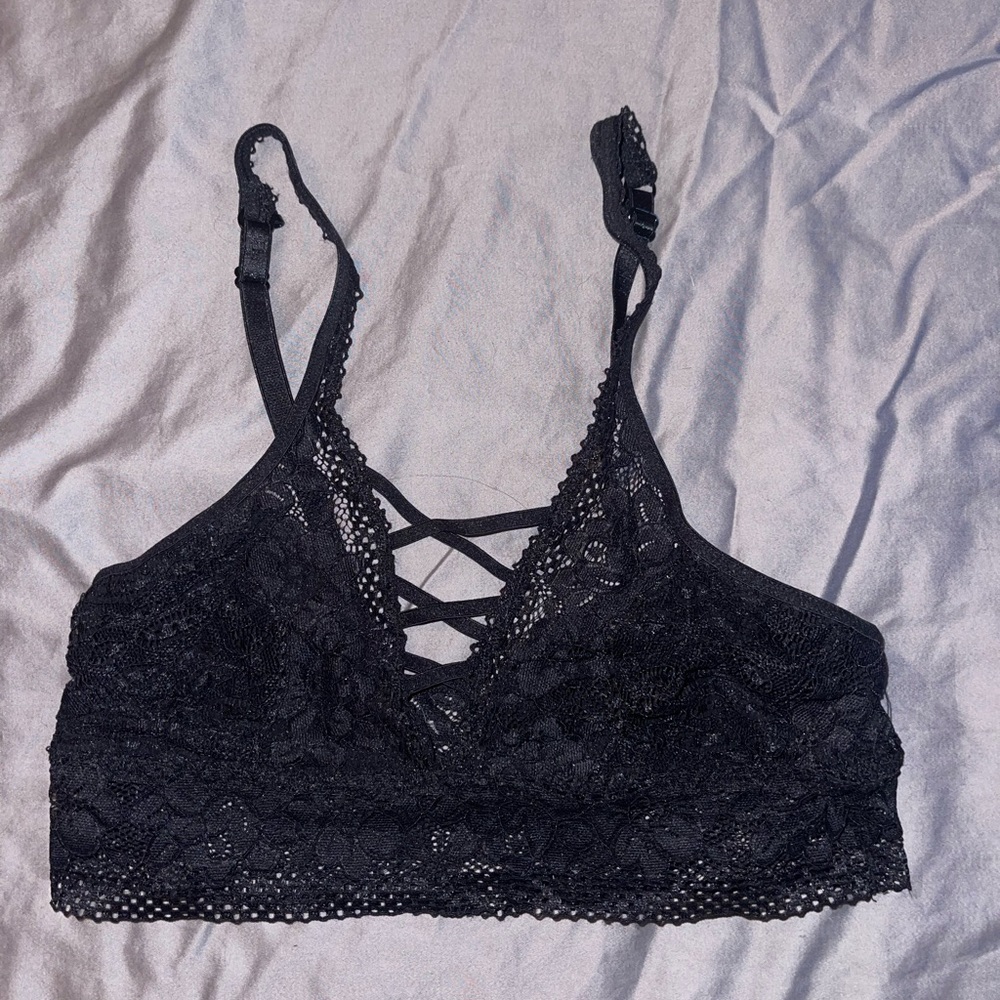 Black lingerie bra